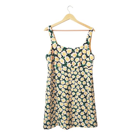 Diane Von Furstenberg x Target 90's Shift Yellow Poppy Mini Dress Size 14 - Picture 1 of 8
